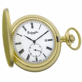 Eichmüller Since 1950 Taschenuhr Goldfarben Quarzwerk Kleine Sekunde Datum incl. Kette 8211-04