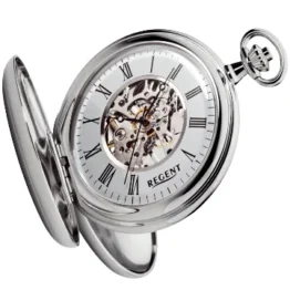 Regent Herren Taschenuhr Savonnette Skelett 51 MM Mechanischer Handaufzug Römische Zahlen P-700